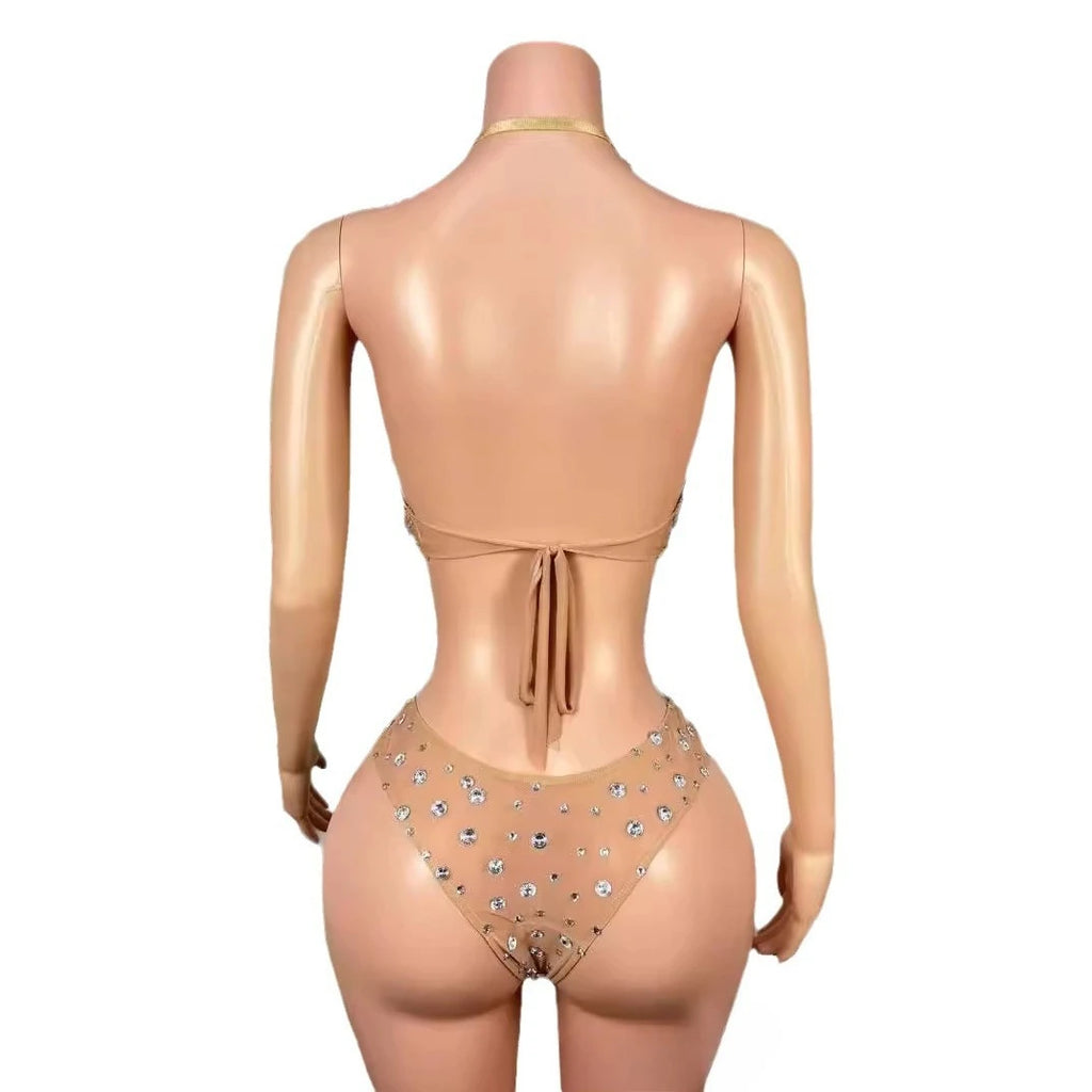 Sexy Seaside Surf Vacation Exquisite Rhinestone Bikini Spa Party Split Two-piece Spice Girl Swimsuit Vestidos De Noche Elegantes