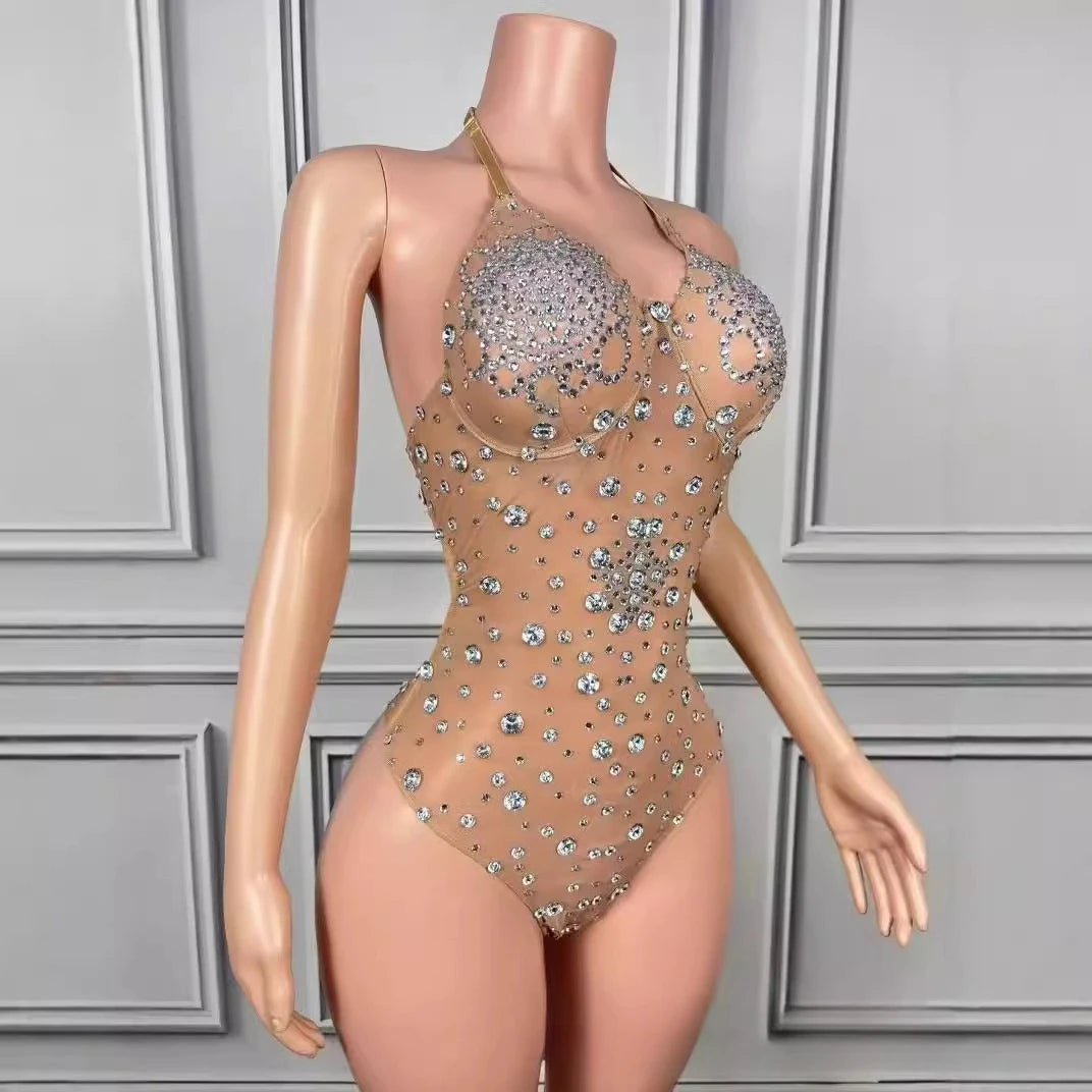 Sexy Seaside Surf Vacation Exquisite Rhinestone Bikini Spa Party Split Two-piece Spice Girl Swimsuit Vestidos De Noche Elegantes