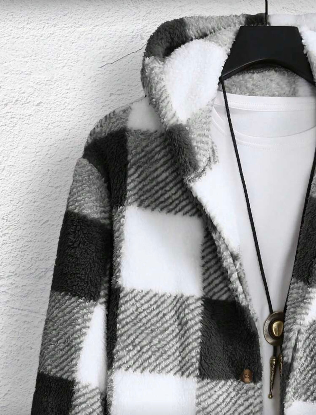 Manfinity Homme Men’s Plaid Hooded Corduroy Jacket, Fall