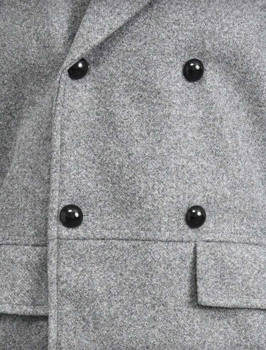 Men’s Double-Breasted Wool Coat with Faux Fur Collar – Light Grey