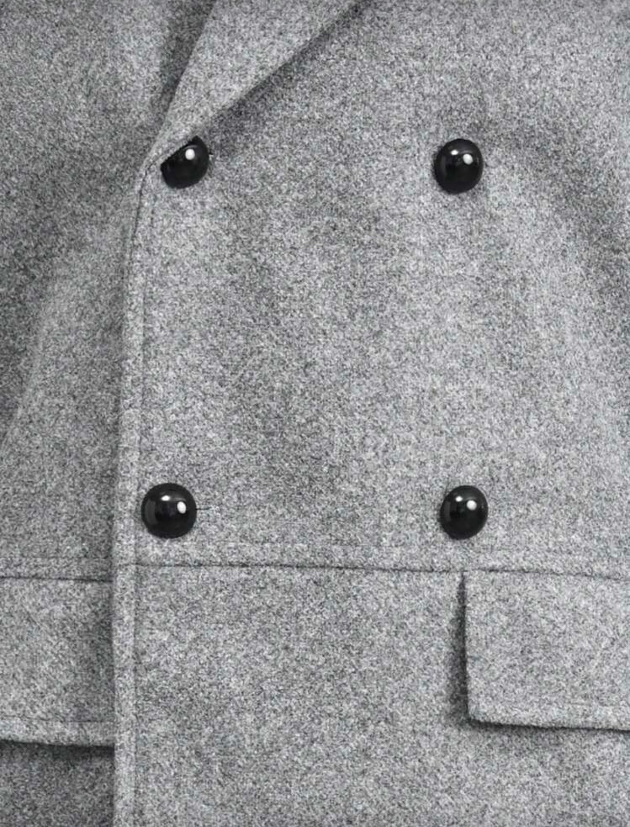 Men’s Double-Breasted Wool Coat with Faux Fur Collar – Light Grey